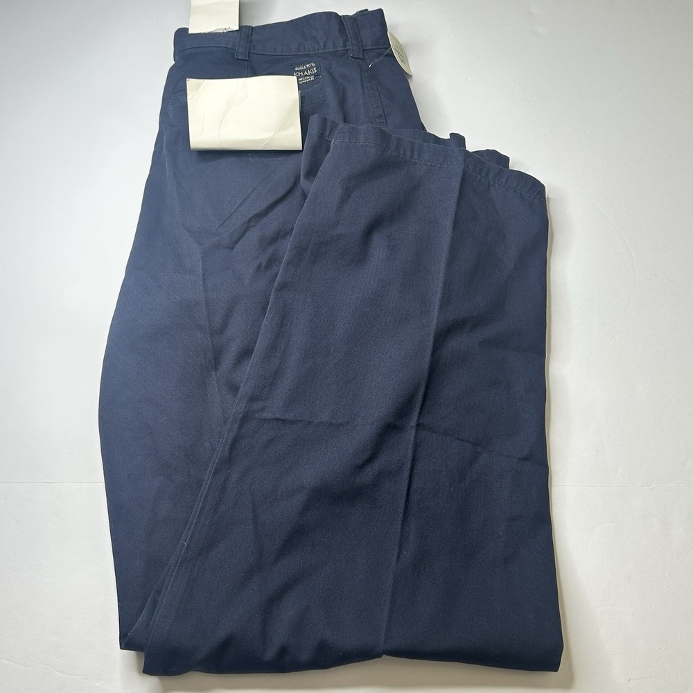 VTG 90s Bugle Boy Chino Pants 36 Men's 36x32 Navy Blue Triple Pleated Cotton NWT